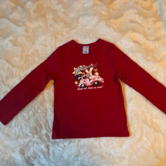 2/$25 Old Navy red LS shirt with Hollywood Cats Girls Size XS Vintage - Picture 6 of 14